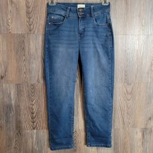 Angels Forever Young Everluxe Curvy Skinny Crop Jeans 4/27x25 Mid Rise Med Wash